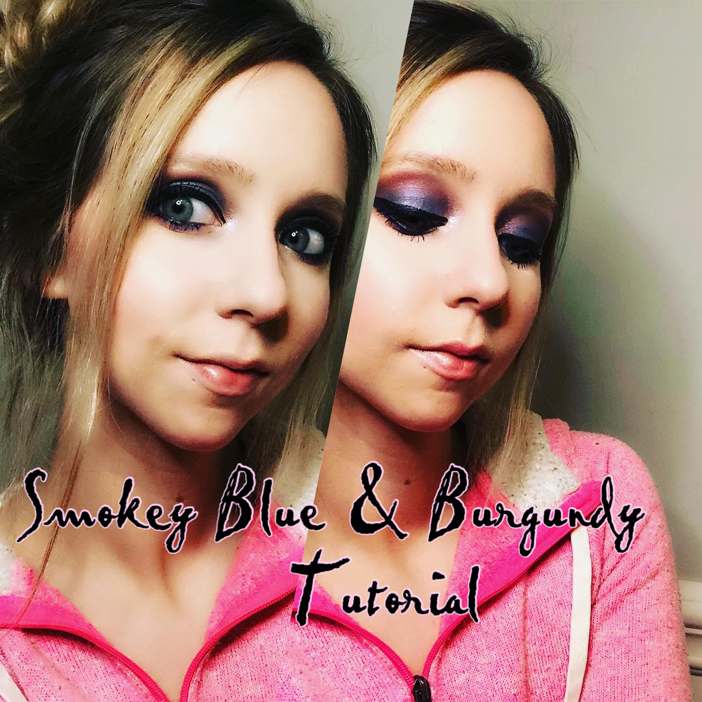 Bold blue and burgundy eye tutorial